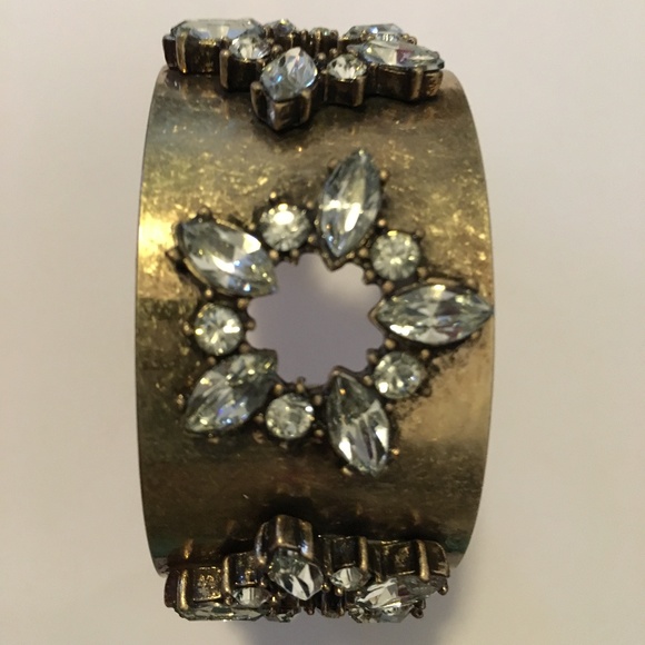 Gold Crystal Embellished Bracelet Wrist Band - Picture 6 of 6